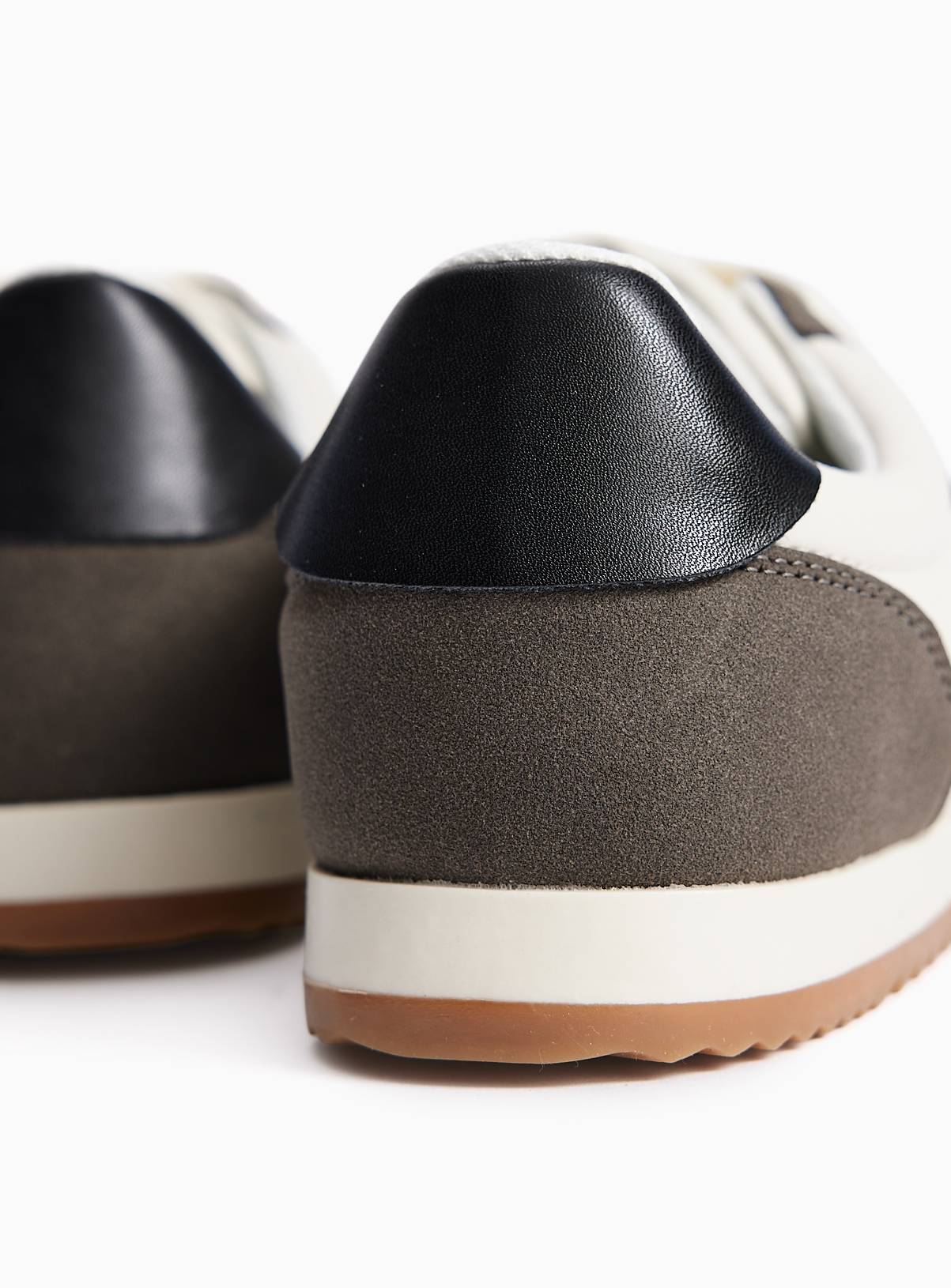 White Faux Leather Retro Trainers 11 - Image 4